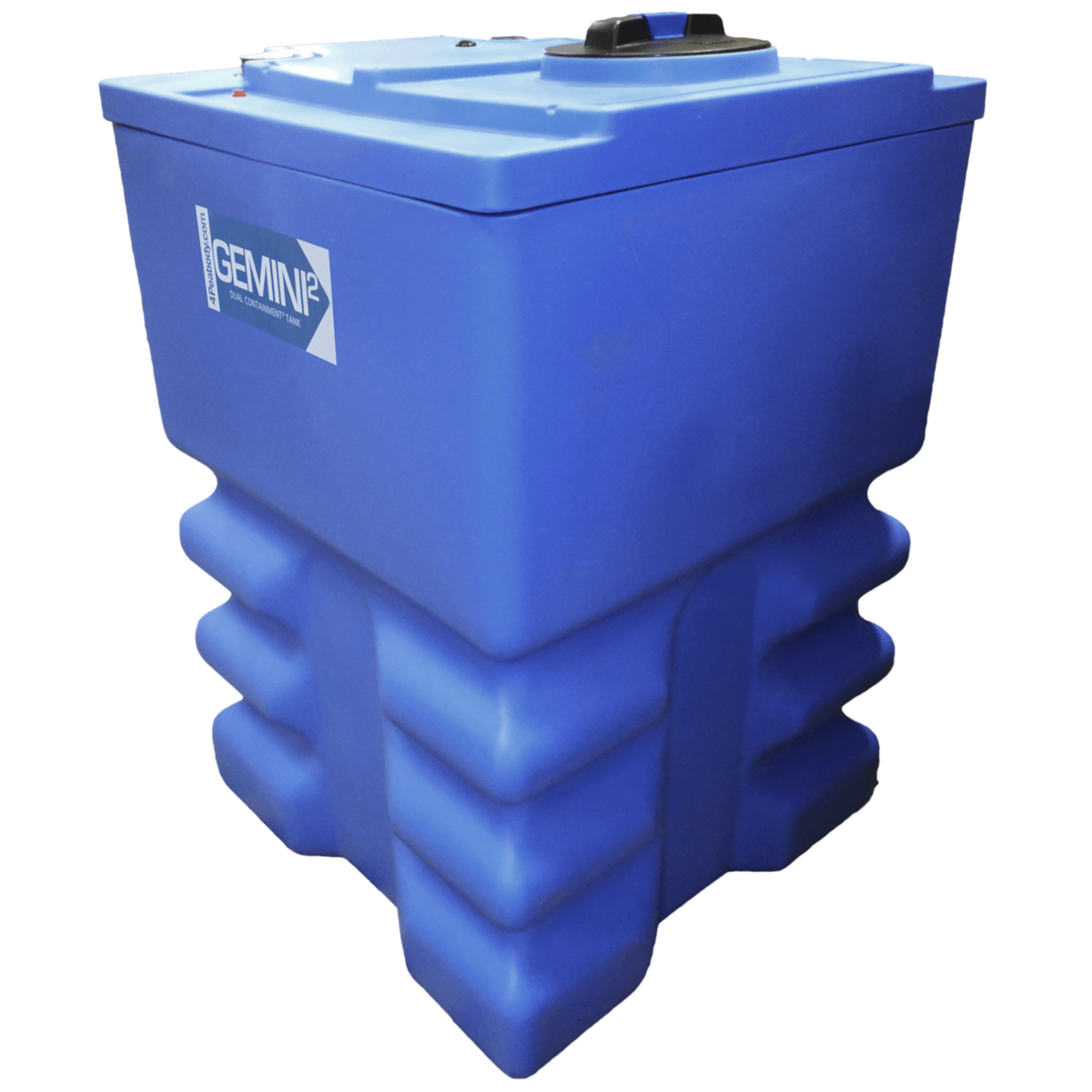 Peabody Square 120 Gal Gemini² Dual Containment® Tank - LPE SD 1.5 - Blue - Ribbed, 01-32973